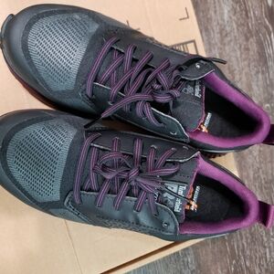 Timberland Pro Reaxion WOMENS Black Purple Lace Up Comp Toe Work Shoes SIZE 7